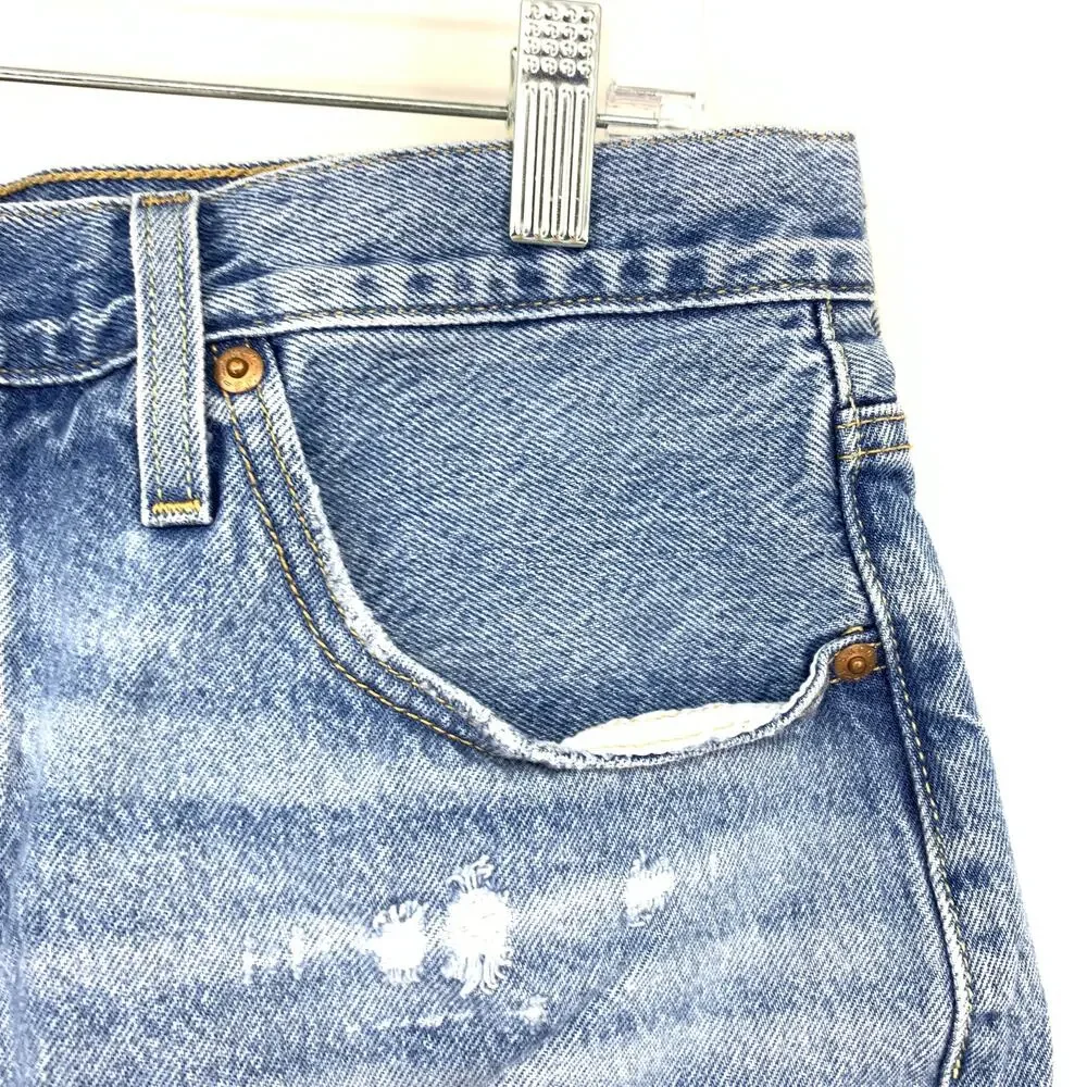 Levis 501 Cut Off Jean Shorts Womens Size 32 Light Wash Distressed